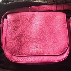 Kate Spade hot pink pebbled leather crossbody